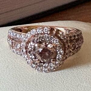 Elegant Chocolate Diamond Rose Gold Women's Ring